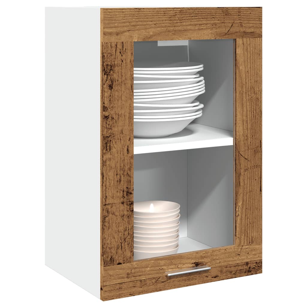 Hanging Cabinet and White 57 x 57 x 40 cm Old Wood 1x hanging glass cabinet (1 door) 40 cm wide 60 cm high