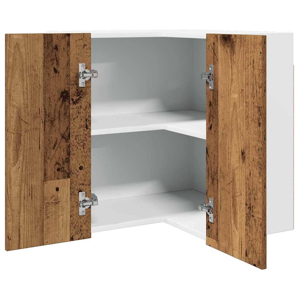 Hanging Cabinet and White 57 x 57 x 40 cm Old Wood 1x hanging corner cabinet 57 cm wide 60 cm high