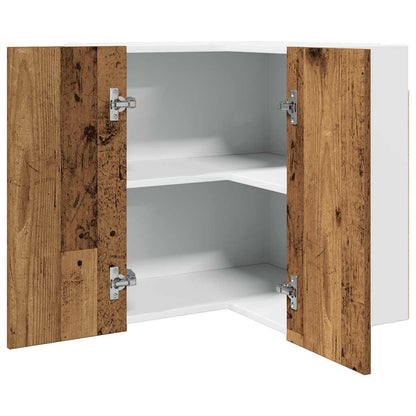Hanging Cabinet and White 57 x 57 x 40 cm Old Wood 1x hanging corner cabinet 57 cm wide 60 cm high