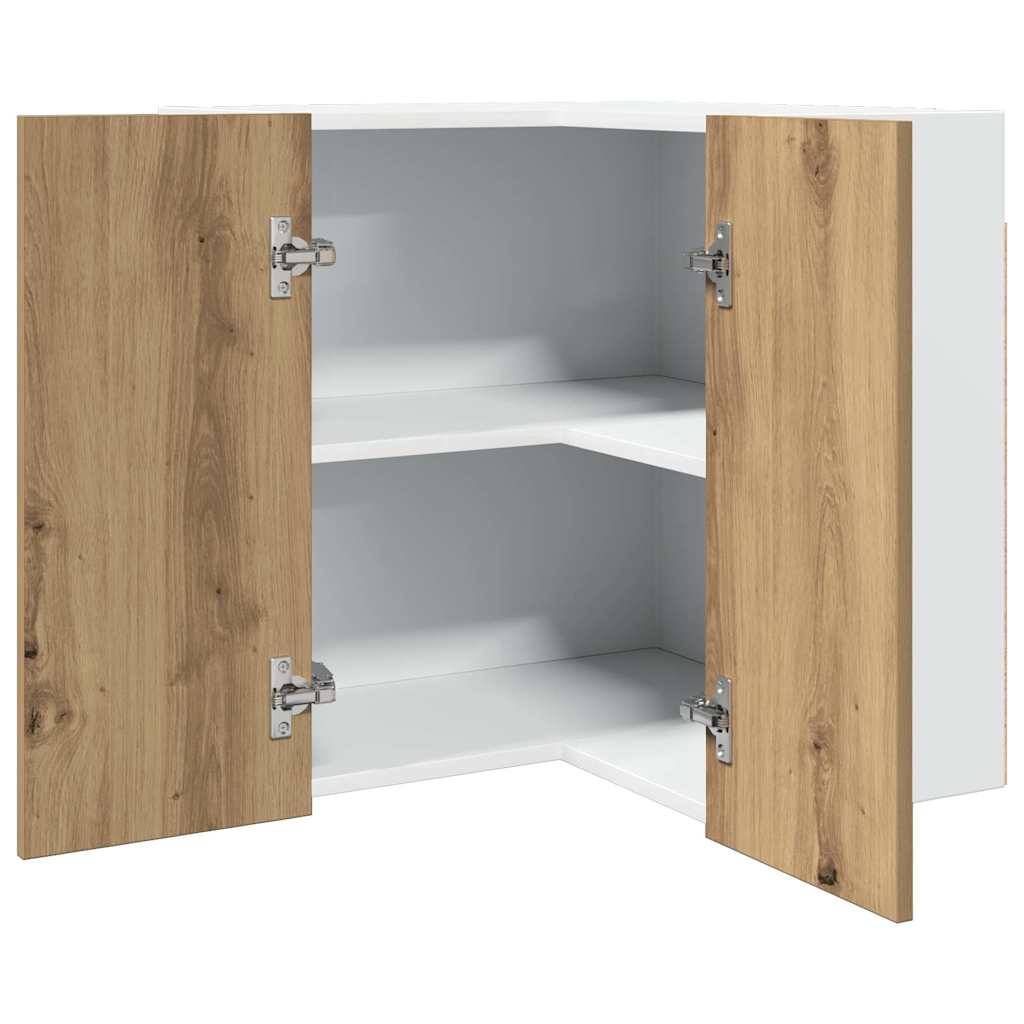 Hanging Glass Cabinet "Lyon" 40x31x60 cm Artisan Oak 1x hanging corner cabinet 57 cm wide 60 cm high