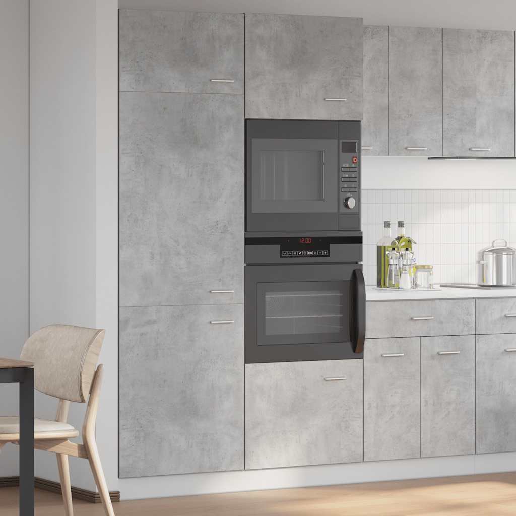 Microwave Cabinet "Lyon" 60x57x207 cm Concrete Grey 1x refrigerator cabinet 60 cm