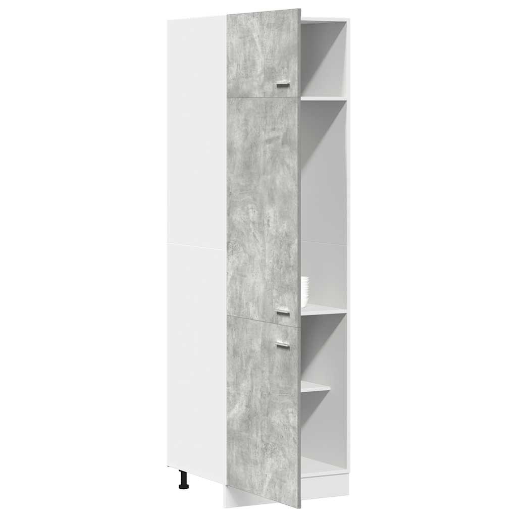 Microwave Cabinet "Lyon" 60x57x207 cm Concrete Grey 1x refrigerator cabinet 60 cm