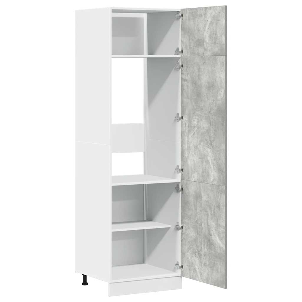 Microwave Cabinet "Lyon" 60x57x207 cm Concrete Grey 1x refrigerator cabinet 60 cm