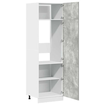 Microwave Cabinet "Lyon" 60x57x207 cm Concrete Grey 1x refrigerator cabinet 60 cm