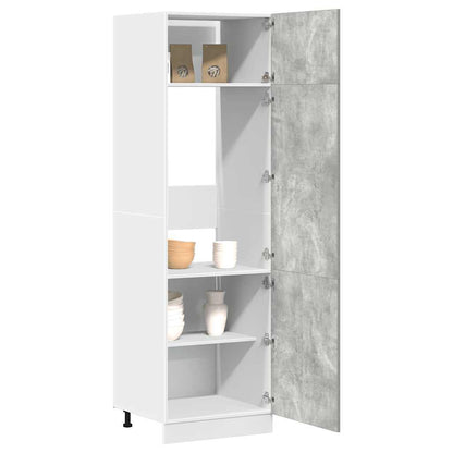 Microwave Cabinet "Lyon" 60x57x207 cm Concrete Grey 1x refrigerator cabinet 60 cm