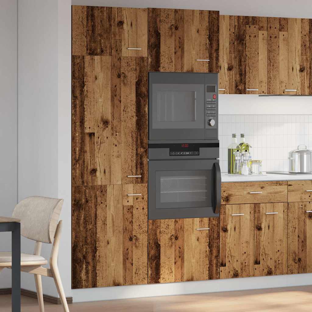 vidaXL Refrigerator Cabinet "Lyon" Old Wood 60x57x207 cm Engineered Wood 3