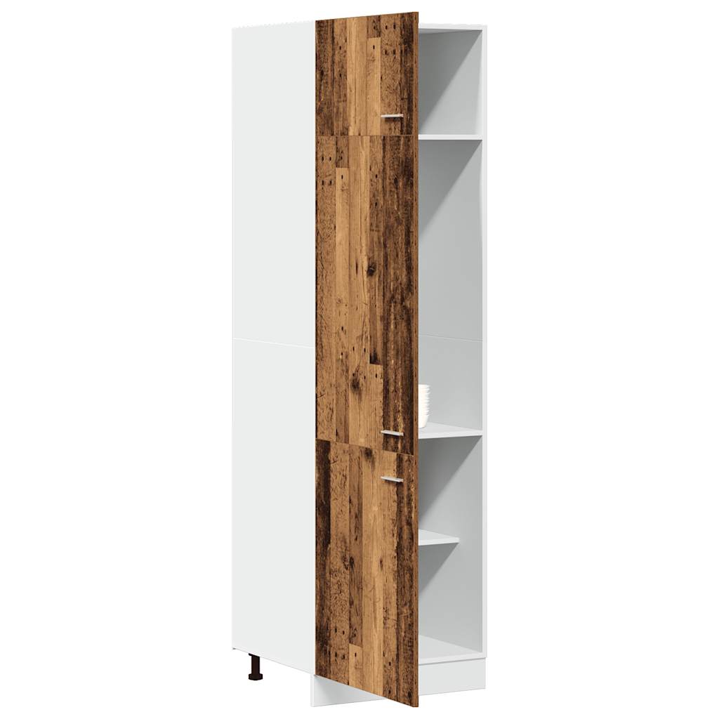 vidaXL Refrigerator Cabinet "Lyon" Old Wood 60x57x207 cm Engineered Wood 4
