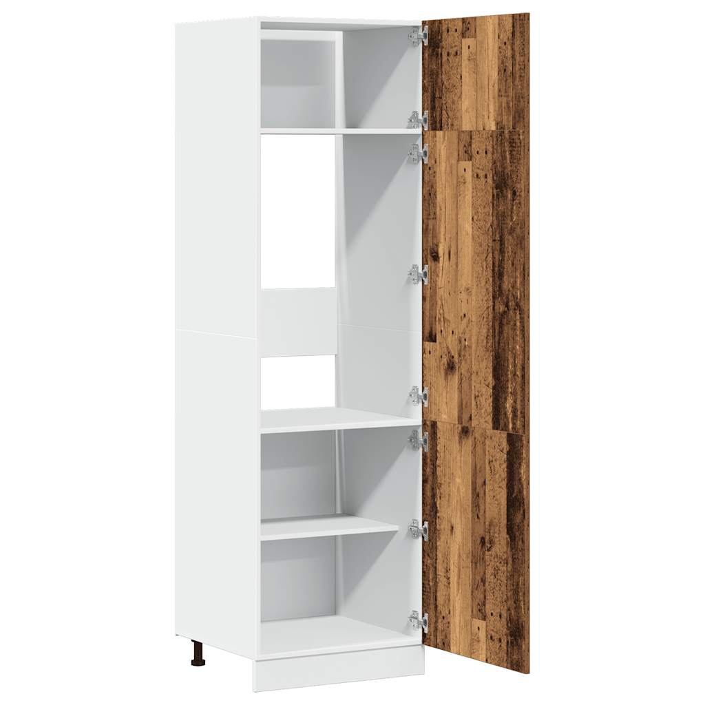 vidaXL Refrigerator Cabinet "Lyon" Old Wood 60x57x207 cm Engineered Wood 5