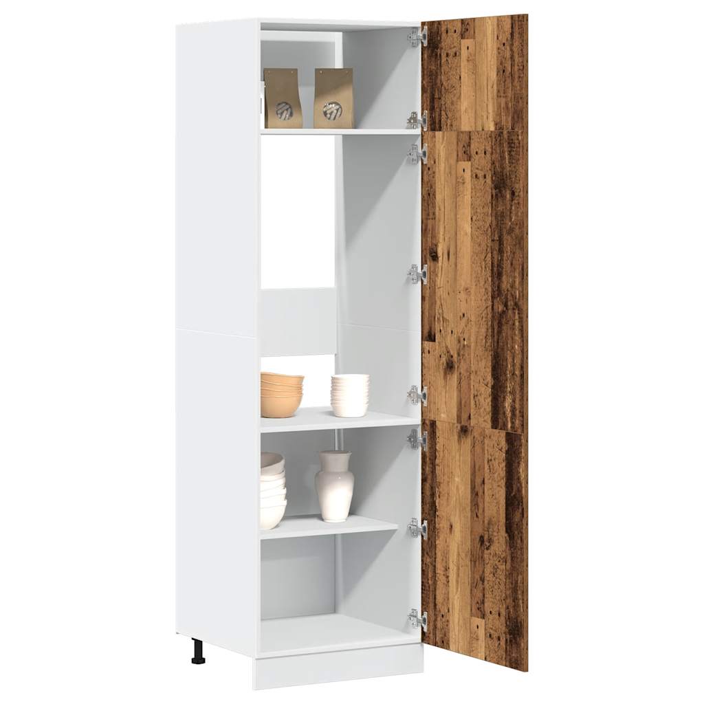 vidaXL Refrigerator Cabinet "Lyon" Old Wood 60x57x207 cm Engineered Wood 1