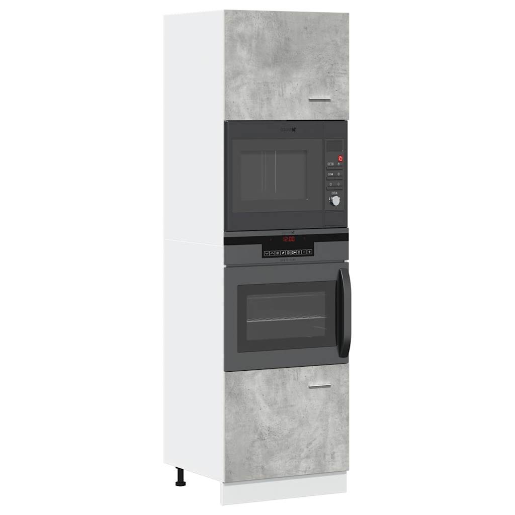 Microwave Cabinet "Lyon" 60x57x207 cm Concrete Grey 1x microwave cabinet 60 cm