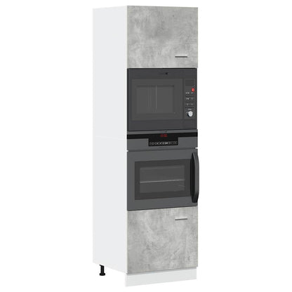 Microwave Cabinet "Lyon" 60x57x207 cm Concrete Grey 1x microwave cabinet 60 cm