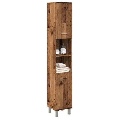Bathroom Cabinet 30x30x179 cm Engineered Wood Old wood