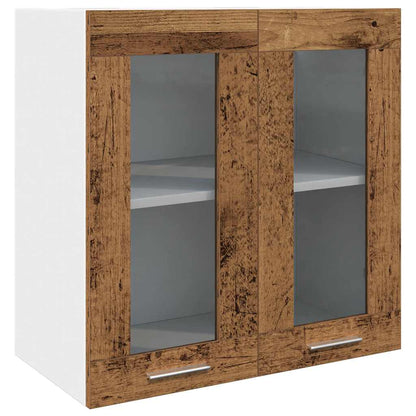 Hanging Cabinet and White 57 x 57 x 40 cm Old Wood 1x hanging glass cabinet (2 doors) 60 cm wide 60 cm high