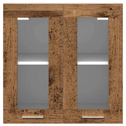 Hanging Cabinet and White 57 x 57 x 40 cm Old Wood 1x hanging glass cabinet (2 doors) 60 cm wide 60 cm high