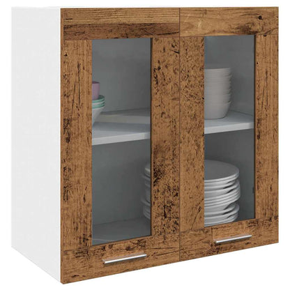 Hanging Cabinet and White 57 x 57 x 40 cm Old Wood 1x hanging glass cabinet (2 doors) 60 cm wide 60 cm high