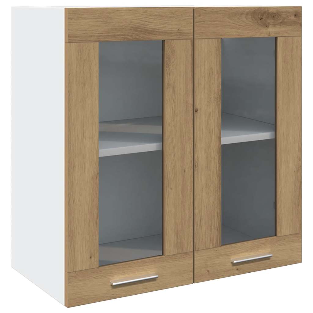 Hanging Glass Cabinet "Lyon" 40x31x60 cm Artisan Oak 1x hanging glass cabinet (2 doors) 60 cm wide 60 cm high