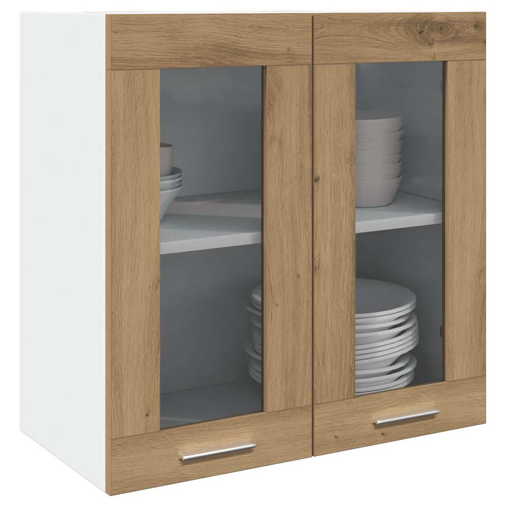 Hanging Glass Cabinet "Lyon" 40x31x60 cm Artisan Oak 1x hanging glass cabinet (2 doors) 60 cm wide 60 cm high