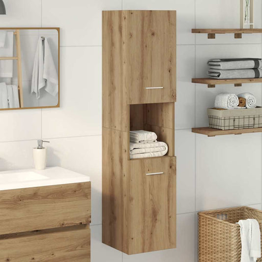 Bathroom Cabinet 30x30x130 cm Engineered Wood Artisian oak