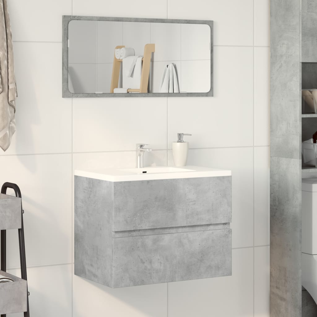 Sink Cabinet 60x38.5x45 cm Engineered Wood Concrete grey
