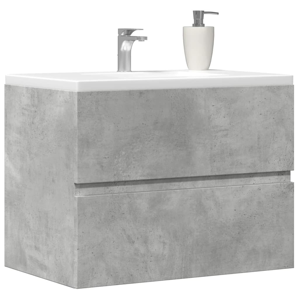 Sink Cabinet 60x38.5x45 cm Engineered Wood Concrete grey