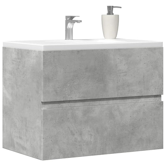 Sink Cabinet 60x38.5x45 cm Engineered Wood Concrete grey