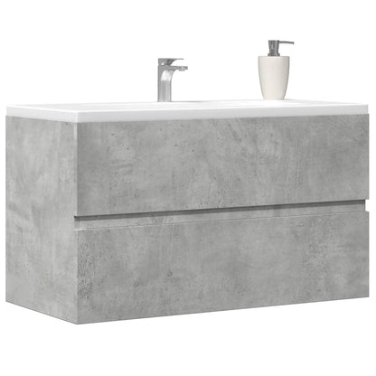 Sink Cabinet 90x38.5x45 cm Engineered Wood Concrete grey