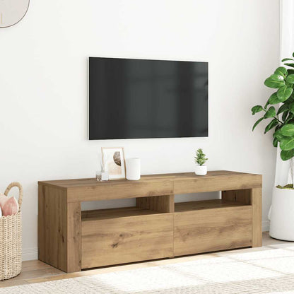 TV Cabinet with LED Lights 120x35x40 cm Artisan oak