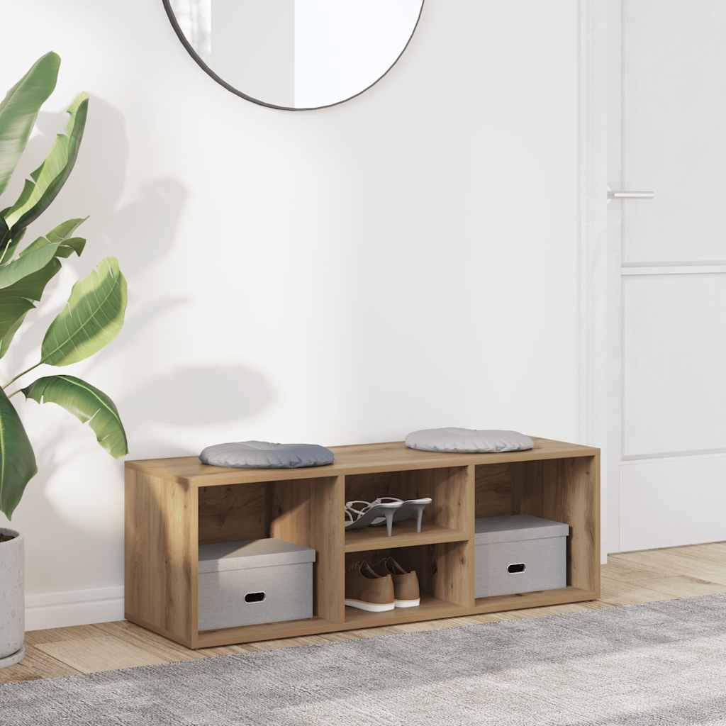 Shoe Storage Bench 102x35x35 cm Engineered Wood Artisan oak