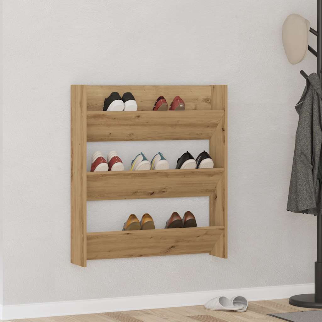 Wall Shoe Cabinet Engineered Wood Width 80 cm Artisan oak 90 cm