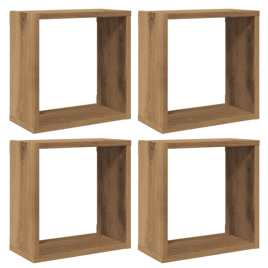 Wall Cube Shelves 30x15x30 cm 4 pcs Artisan oak