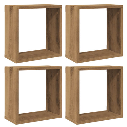 Wall Cube Shelves 30x15x30 cm 4 pcs Artisan oak