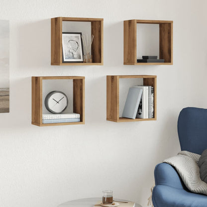 Wall Cube Shelves 30x15x30 cm 4 pcs Artisan oak