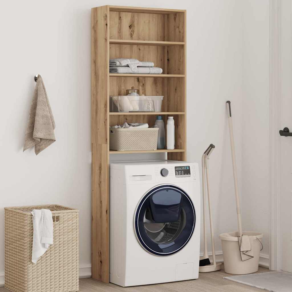 Washing Machine Cabinet 64x24x190 cm Artisan oak