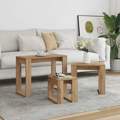 Nesting Tables 3 pcs Engineered Wood Artisan oak