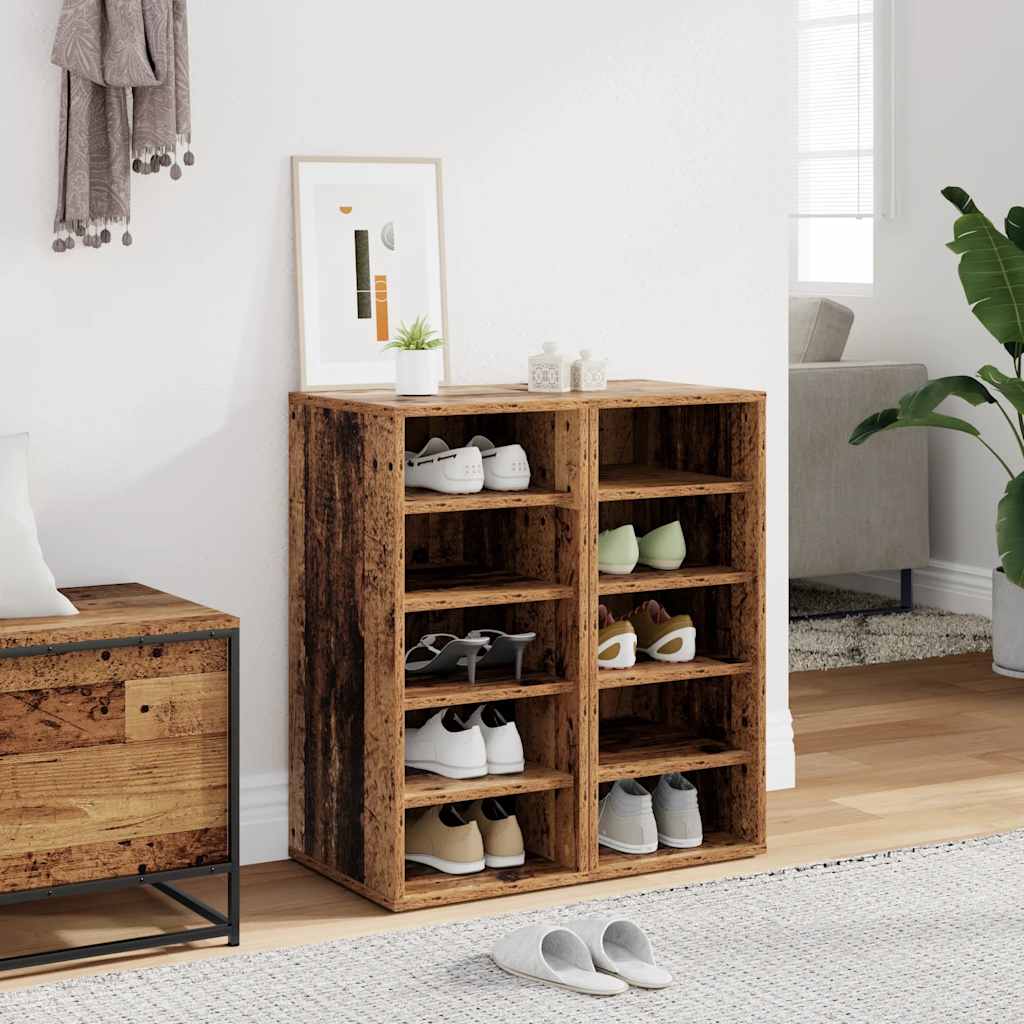Shoe Cabinet 32x35x70 cm Engineered Wood Old wood 2x shoe cabinet without door