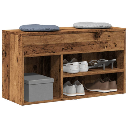 Shoe Bench Engineered Wood Old wood 80 x 30 x 45 cm