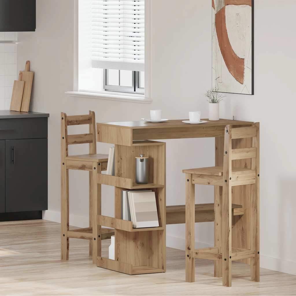 Bar Table with Storage Rack 100x50x101.5 cm Artisan oak