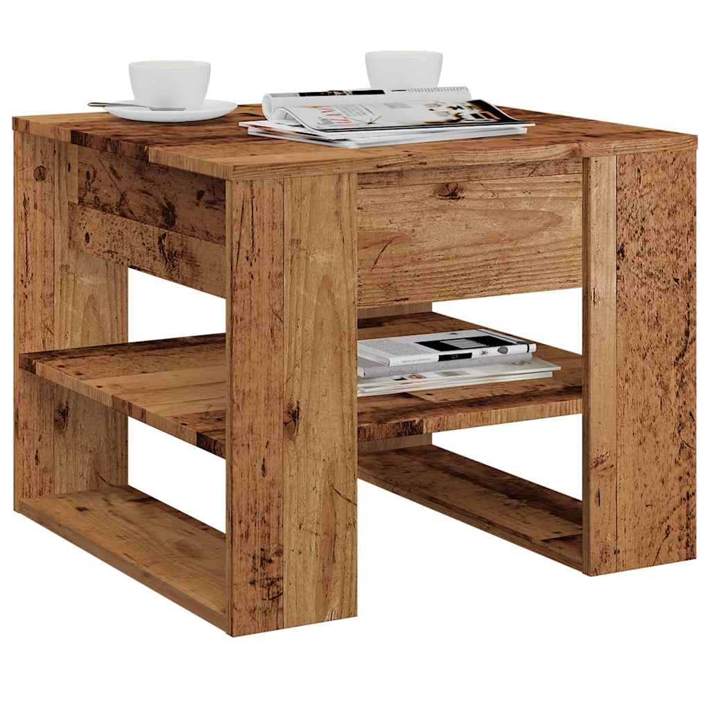 Coffee Table 55,5x55x45 cm Engineered Wood Old wood