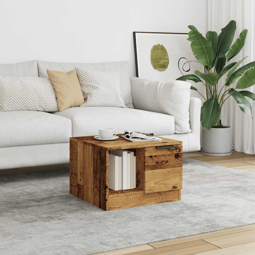 Coffee Table 50x50x36 cm Engineered Wood Old wood
