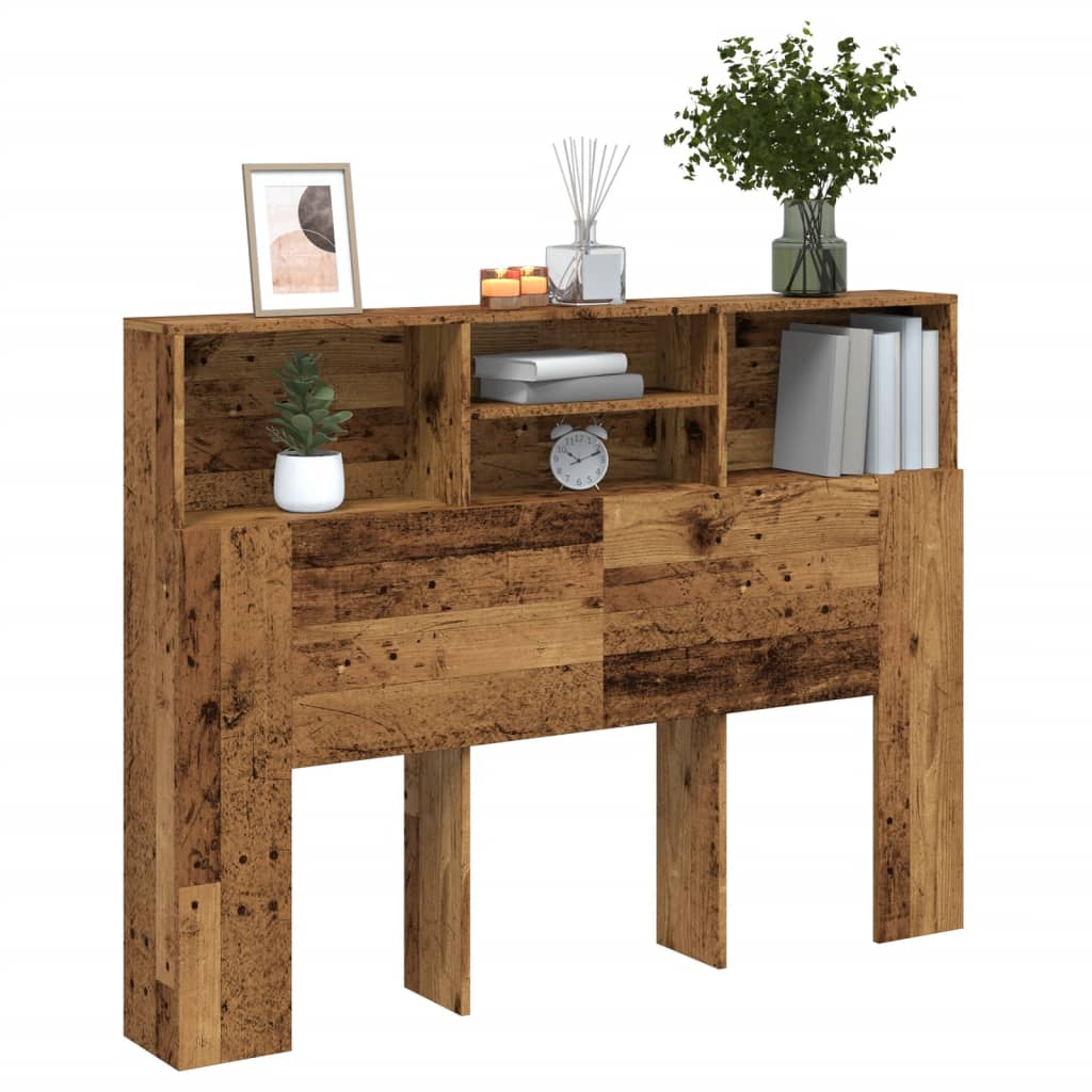 Headboard Cabinet 140x19x103.5 cm Old wood