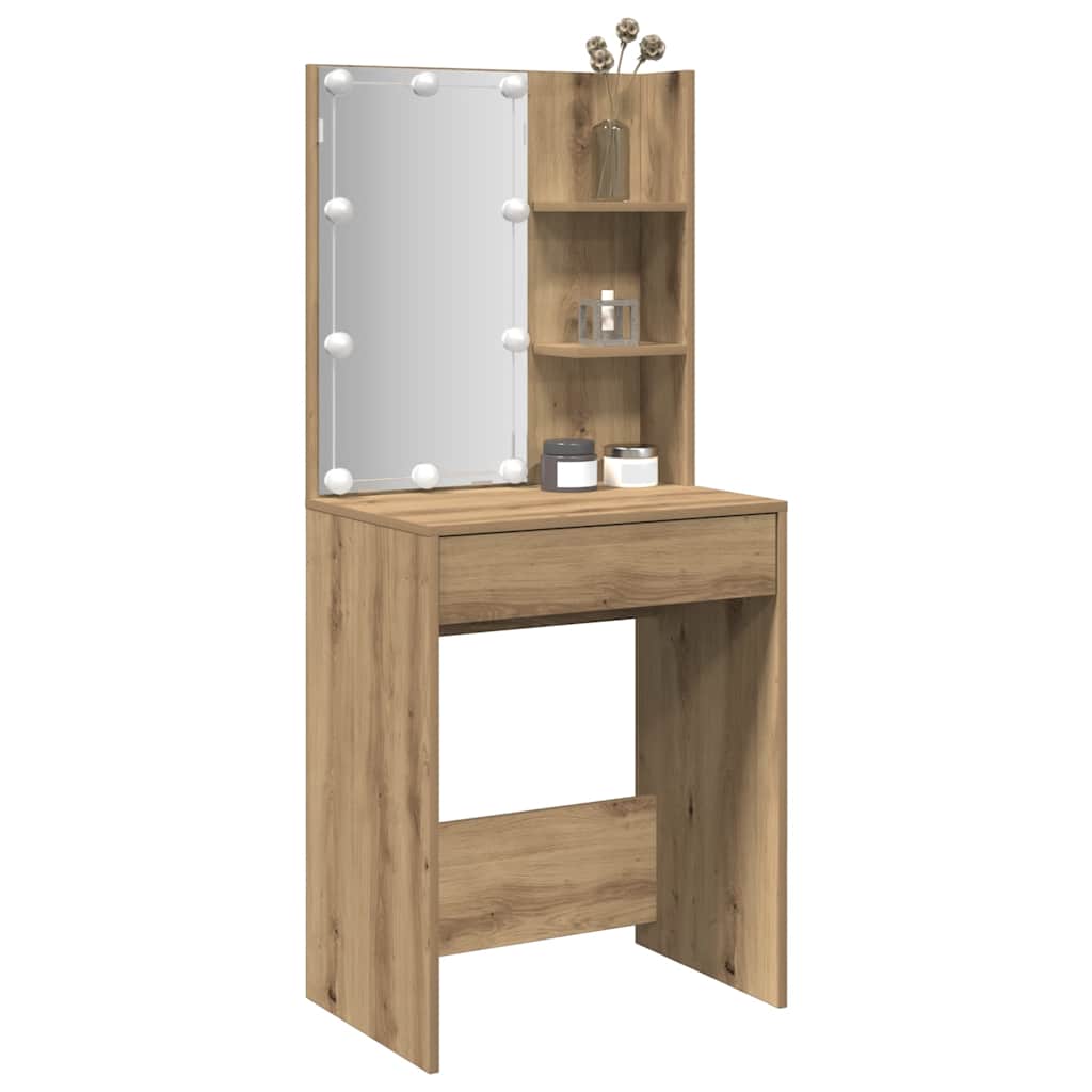 Dressing Table with LED 60x40x140 cm Artisan oak