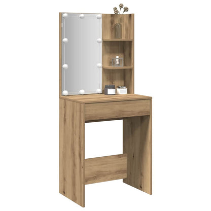 Dressing Table with LED 60x40x140 cm Artisan oak