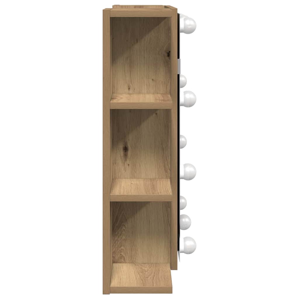 Mirror Cabinet with LED 70x16,5x60 cm Artisan oak