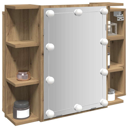 Mirror Cabinet with LED 70x16,5x60 cm Artisan oak