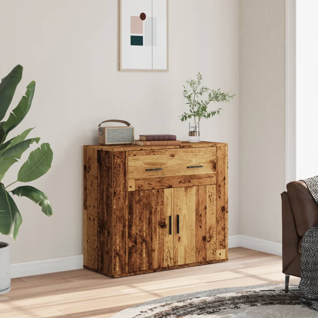 Sideboard 80x33x70 cm Engineered Wood Old wood