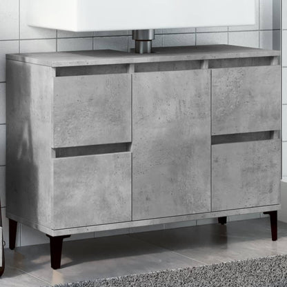 Sink Cabinet 80x33x60 cm Engineered Wood Concrete grey