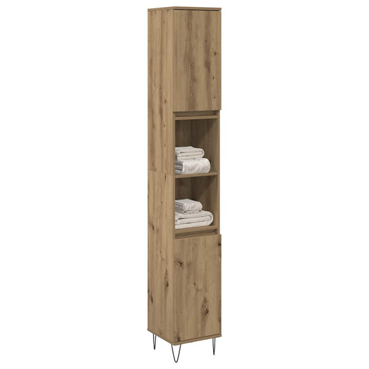 Bathroom Cabinet 30x30x190 cm Engineered Wood Artisan oak