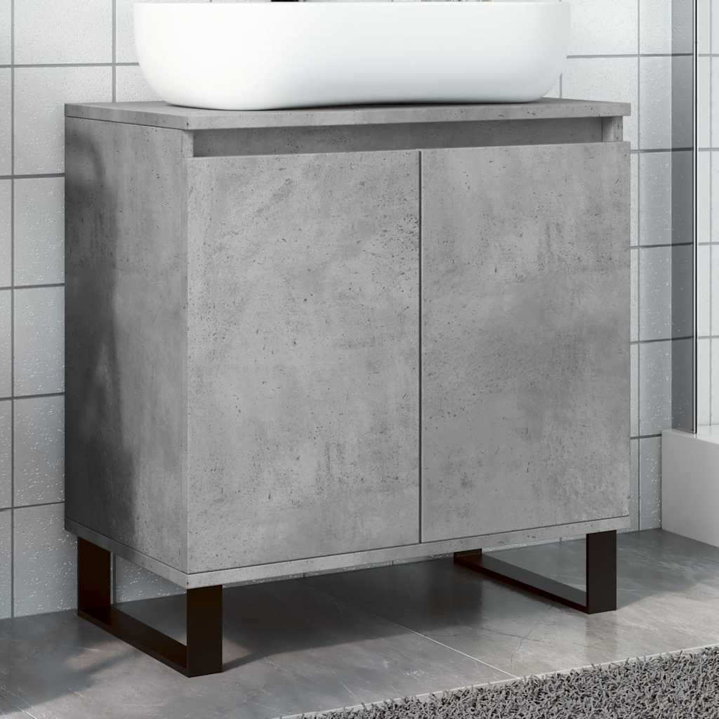 Bathroom Cabinet 58x33x60 cm Engineered Wood Concrete grey