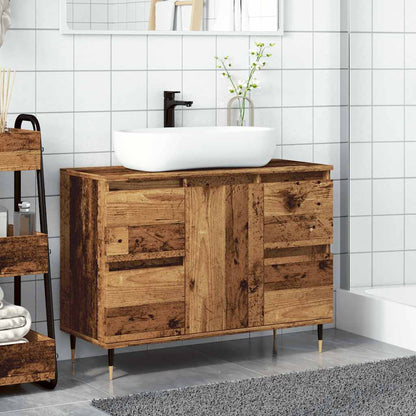 Bathroom Cabinet 80x33x60 cm Engineered Wood Old wood