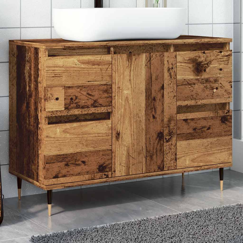 Bathroom Cabinet 80x33x60 cm Engineered Wood Old wood